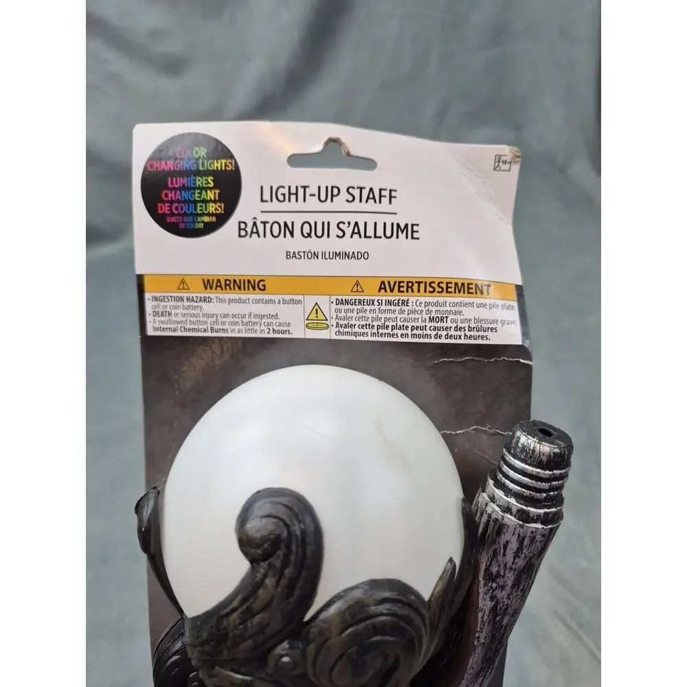 Staff Light Up Ball Wizard Sorcerer Staff Cane Halloween CoplayCostume Accessory